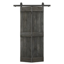 Load image into Gallery viewer, Mid-Bar Solid Core DIY Wood Bi-Fold Barn Door with Sliding Hardware Kit