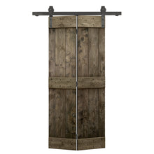Load image into Gallery viewer, Mid-Bar Solid Core DIY Wood Bi-Fold Barn Door with Sliding Hardware Kit