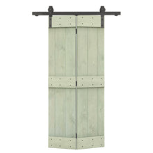 Load image into Gallery viewer, Mid-Bar Solid Core DIY Wood Bi-Fold Barn Door with Sliding Hardware Kit
