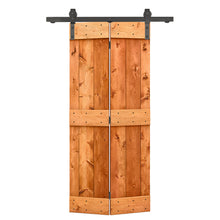 Load image into Gallery viewer, Mid-Bar Solid Core DIY Wood Bi-Fold Barn Door with Sliding Hardware Kit