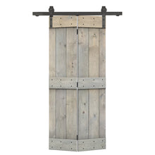 Load image into Gallery viewer, Mid-Bar Solid Core DIY Wood Bi-Fold Barn Door with Sliding Hardware Kit