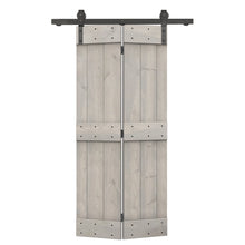 Load image into Gallery viewer, Mid-Bar Solid Core DIY Wood Bi-Fold Barn Door with Sliding Hardware Kit