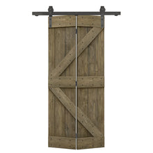 Load image into Gallery viewer, K Series Solid Core DIY Wood Bi-Fold Barn Door with Sliding Hardware Kit