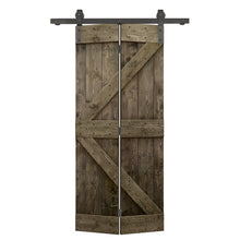 Load image into Gallery viewer, K Series Solid Core DIY Wood Bi-Fold Barn Door with Sliding Hardware Kit