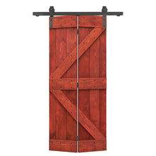 Load image into Gallery viewer, K Series Solid Core DIY Wood Bi-Fold Barn Door with Sliding Hardware Kit