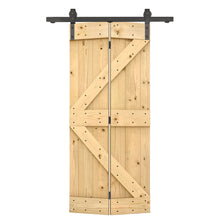 Load image into Gallery viewer, K Series Solid Core DIY Wood Bi-Fold Barn Door with Sliding Hardware Kit