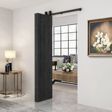 Load image into Gallery viewer, Hollow Core Black Composite Textured Bi-fold Door with Sliding Barn Door Hardware Kit
