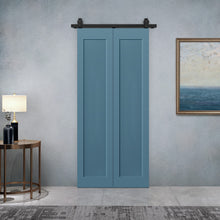 Load image into Gallery viewer, 1 Panel Shaker Hollow Core Composite Bi-Fold Door with Sliding Barn Door Hardware Kit