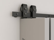 Load image into Gallery viewer, Hollow Core Black Composite Textured Bi-fold Door with Sliding Barn Door Hardware Kit