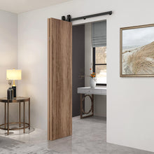 Load image into Gallery viewer, Hollow Core Walnut Composite Textured Bi-fold Door with Sliding Barn Door Hardware Kit