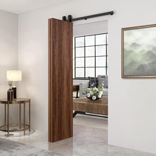 Load image into Gallery viewer, Hollow Core Walnut Composite Textured Bi-fold Door with Sliding Barn Door Hardware Kit