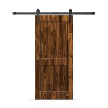Load image into Gallery viewer, 2 Panel Shaker Stained Pine Wood Interior Sliding Barn Door with Hardware Kit