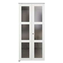 Load image into Gallery viewer, 3 Lite Frosted Glass White Composite Bi-Fold Door with Hardware Kit and Door Handle