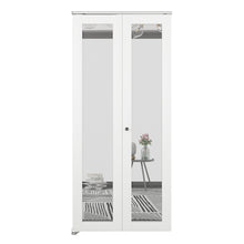 Load image into Gallery viewer, Mirrored Glass Solid Core White Composite Bi-fold Door with Hardware Kit and Door Handle