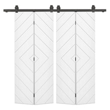 Load image into Gallery viewer, Hollow Core Composite Double Bi-Fold Door with Barn Door Hardware Kit