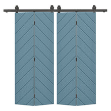 Load image into Gallery viewer, Hollow Core Composite Double Bi-Fold Door with Barn Door Hardware Kit