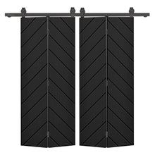 Load image into Gallery viewer, Hollow Core Composite Double Bi-Fold Door with Barn Door Hardware Kit