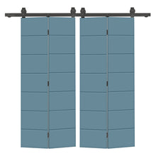Load image into Gallery viewer, Hollow Core Composite Double Bi-Fold Door with Barn Door Hardware Kit