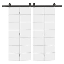 Load image into Gallery viewer, Hollow Core Composite Double Bi-Fold Door with Barn Door Hardware Kit