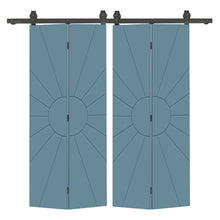 Load image into Gallery viewer, Hollow Core Composite Double Bi-Fold Door with Barn Door Hardware Kit