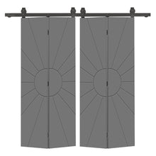 Load image into Gallery viewer, Hollow Core Composite Double Bi-Fold Door with Barn Door Hardware Kit