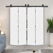 Load image into Gallery viewer, Hollow Core Composite Double Bi-Fold Door with Barn Door Hardware Kit