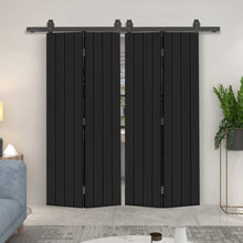 Load image into Gallery viewer, Hollow Core Composite Double Bi-Fold Door with Barn Door Hardware Kit