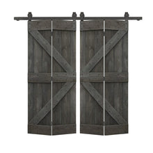 Load image into Gallery viewer, K Series Solid Core DIY Wood Double Bi-Fold Barn Door with Sliding Hardware Kit