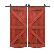 Load image into Gallery viewer, K Series Solid Core DIY Wood Double Bi-Fold Barn Door with Sliding Hardware Kit