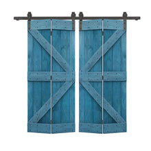 Load image into Gallery viewer, K Series Solid Core DIY Wood Double Bi-Fold Barn Door with Sliding Hardware Kit