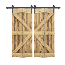 Load image into Gallery viewer, K Series Solid Core DIY Wood Double Bi-Fold Barn Door with Sliding Hardware Kit