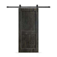 Load image into Gallery viewer, 2 Panel Shaker Stained Pine Wood Interior Sliding Barn Door with Hardware Kit