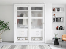 Load image into Gallery viewer, 3-Lite Frosted Tempered Glass Sliding Double Bypass Closet Doors with Installation Hardware Kit