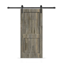 Load image into Gallery viewer, 2 Panel Shaker Stained Pine Wood Interior Sliding Barn Door with Hardware Kit