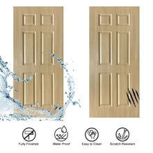 Load image into Gallery viewer, 6 Panel Oak Finished PVC Composite Interior Door Slab