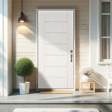 Load image into Gallery viewer, Reversible Frosted Exterior with Designer Decorative Fiberglass Front Door Slab Without Glass