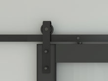 Load image into Gallery viewer, 36 in. x 84 in. 1-Lite Frosted Glass Barn Door MDF Frame Sliding Hardware Kit and Door Handle