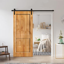Load image into Gallery viewer, 2 Panel Shaker Stained Pine Wood Interior Sliding Barn Door with Hardware Kit