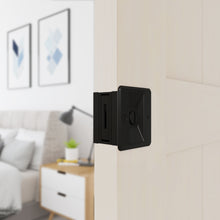 Load image into Gallery viewer, Black Sliding Door Pocket Door Pull with Privacy Lock
