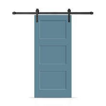 Load image into Gallery viewer, 3 Panel Shaker Painted Composite Modern Interior Sliding Barn Door with Hardware Kit