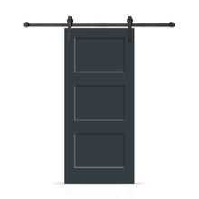Load image into Gallery viewer, 3 Panel Shaker Painted Composite Modern Interior Sliding Barn Door with Hardware Kit