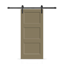 Load image into Gallery viewer, 3 Panel Shaker Painted Composite Modern Interior Sliding Barn Door with Hardware Kit