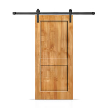 Load image into Gallery viewer, 2 Panel Shaker Stained Pine Wood Interior Sliding Barn Door with Hardware Kit