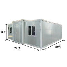 Load image into Gallery viewer, 20 ft. x 19 ft. x 8 ft. Expandable Metal Storage Shed with Glass French Door and Floor and Lockable Door and Windows (380 sq. ft.)