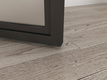Load image into Gallery viewer, 36 in. x 85 in. 3 Lite Frost Glass Black Steel Frame Prehung Interior Door with Door Handle
