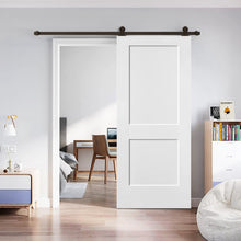 Load image into Gallery viewer, Composite MDF Solid Core 2-Panel Shaker Interior Sliding Barn Door with Hardware Kit