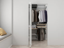 Load image into Gallery viewer, Full Lite Frosted Glass Solid Core White MDF Bi-fold Door with Hardware Kit and Door Handle