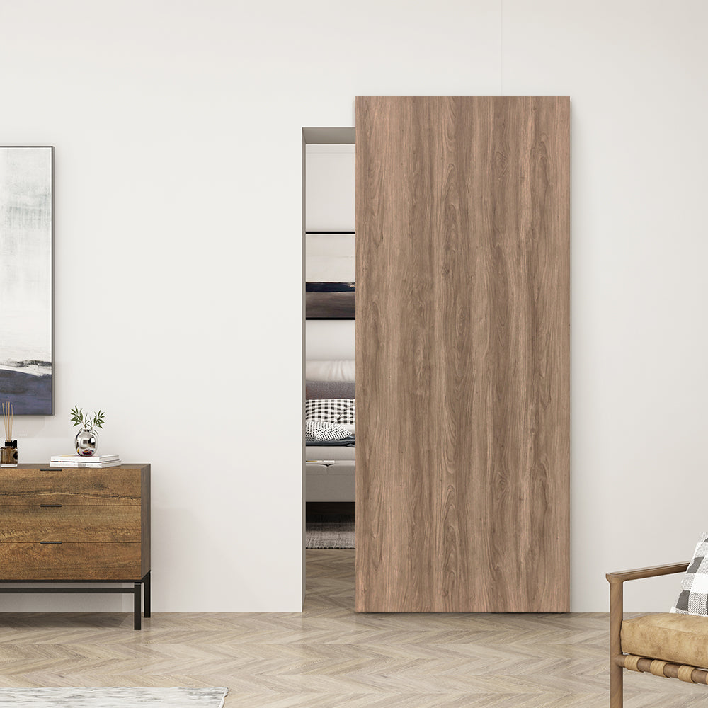 Walnut Textured Hollow Core Composite Interior Sliding Barn Door