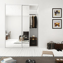 Load image into Gallery viewer, Mirror White Steel Frame Interior Closet Sliding Door with White Trim and Hardware Kit