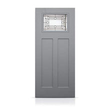 Load image into Gallery viewer, Reversible Decorative Glass Modern Exterior Fiberglass Front Door Slab Door